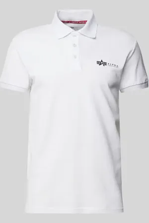 Alpha Industries Regular Fit Poloshirt mit Label-Print in , Größe L