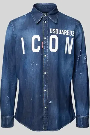 Dsquared2 Relaxed Fit Jeanshemd mit Knopfleiste in , Größe 46