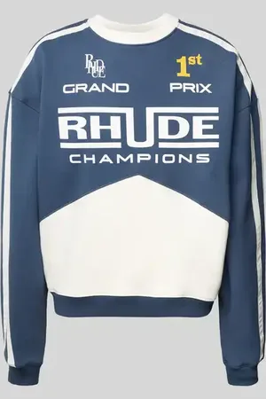 Rhude Oversized Sweatshirt mit Galonstreifen in , Größe L
