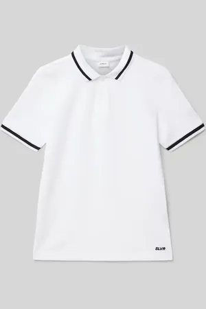 QS by s.Oliver Regular Fit Poloshirt aus Baumwoll-Piqué mit Kontraststreifen in , Größe 134