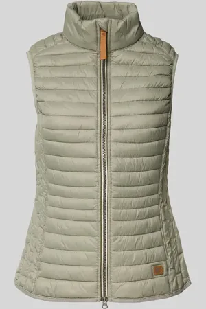 Camel Active Regular Fit Steppweste mit Stehkragen und Label-Detail in , Größe 34