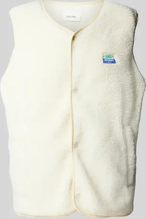 American Vintage Teddyfellweste mit Label-Patch Modell 
