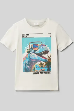 QS by s.Oliver Regular Fit T-Shirt aus reiner Baumwolle mit Motiv-Print in , Größe 104