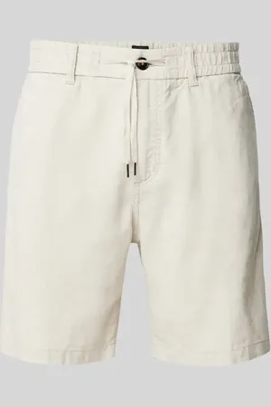 HUGO BOSS Tapered Fit Leinenshorts mit elastischem Bund in , Größe 30