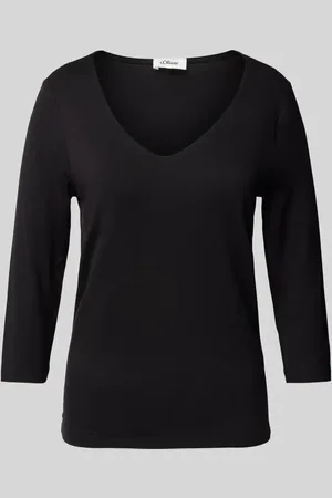 QS by s.Oliver Regular Fit Langarmshirt aus Lyocell-Elasthan-Mix in , Größe 34