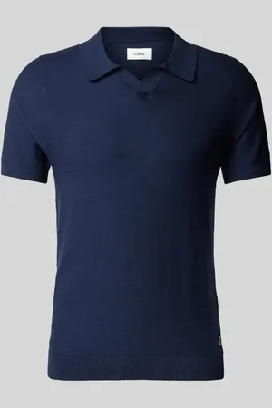QS by s.Oliver Regular Fit Poloshirt mit Flammgarnstruktur in , Größe L