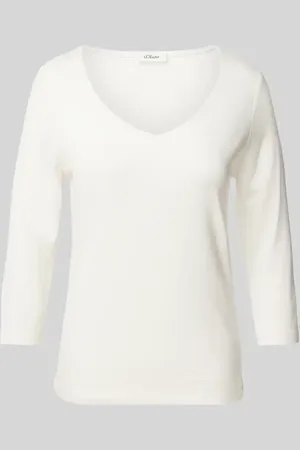QS by s.Oliver Regular Fit Langarmshirt aus Lyocell-Elasthan-Mix in , Größe 34