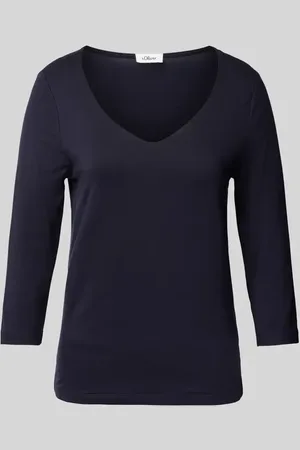 QS by s.Oliver Regular Fit Langarmshirt aus Lyocell-Elasthan-Mix in , Größe 34