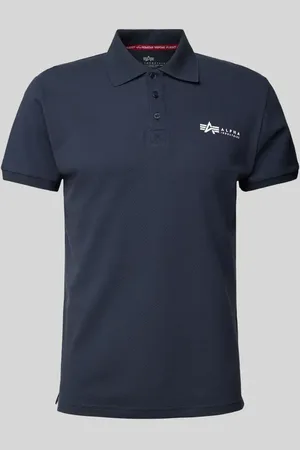 Alpha Industries Regular Fit Poloshirt mit Label-Print in , Größe L