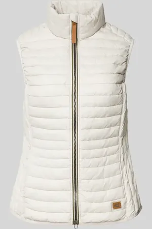 Camel Active Regular Fit Steppweste mit Stehkragen und Label-Detail in , Größe 34