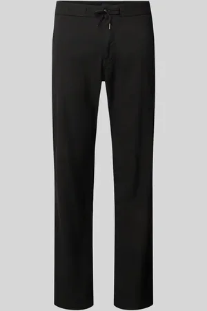 HUGO BOSS Straight Fit Leinenhose mit elastischem Bund Modell 