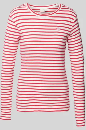 Kaffe Longsleeve mit Motiv-Stitching Modell 