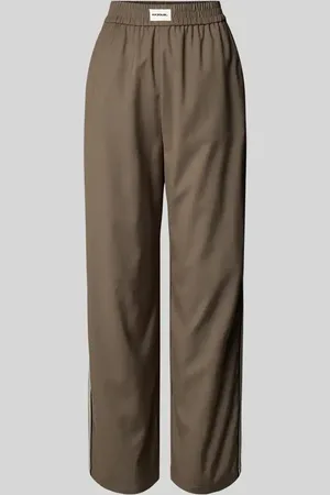 Karo Kauer Stoffhose mit elastischem Bund in , Größe L