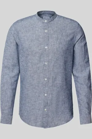 Only & Sons Slim Fit Leinenhemd mit Stehkragen Modell 