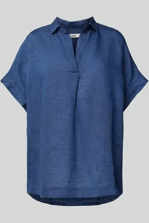 0039 Italy Regular Fit Leinenblusenshirt mit Kappärmeln Modell 