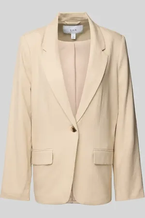 VILA Regular Fit Blazer aus Leinen-Viskose-Mix mit Pattentaschen in , Größe 34