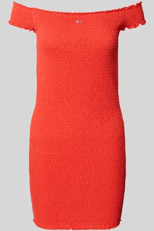 Tommy Hilfiger Slim Fit Bodycon-Minikleid mit Carmen-Ausschnitt in , Größe L