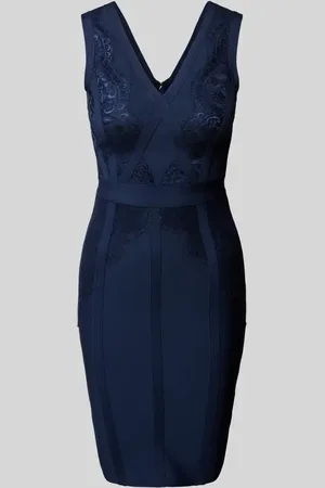 Lipsy London Knielanges Cocktailkleid mit V-Ausschnitt in , Größe 38
