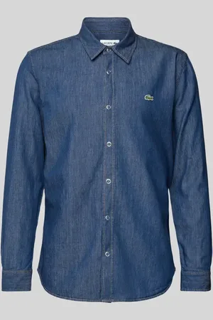 Lacoste Regular Fit Jeanshemd mit Logo-Badge in , Größe 39