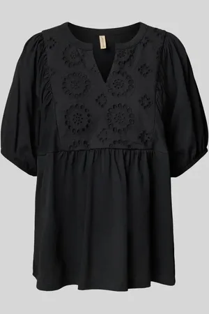 soyaconcept Relaxed Fit Bluse mit Lochstickerei Modell 