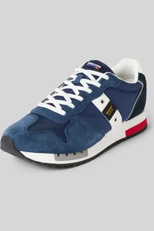 Blauer Sneaker mit Label-Badges Modell 