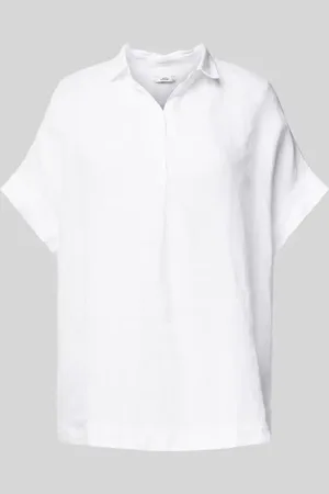 0039 Italy Regular Fit Leinenblusenshirt mit Kappärmeln Modell 