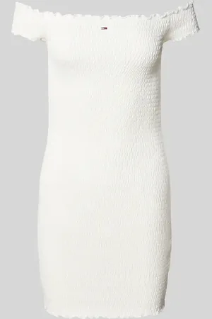 Tommy Hilfiger Slim Fit Bodycon-Minikleid mit Carmen-Ausschnitt in , Größe L