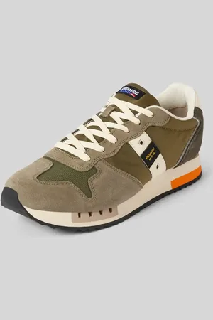 Blauer Sneaker mit Label-Badges Modell 