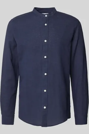 Only & Sons Slim Fit Leinenhemd mit Stehkragen Modell 