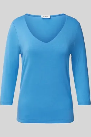 QS by s.Oliver Regular Fit Langarmshirt aus Lyocell-Elasthan-Mix in , Größe 36