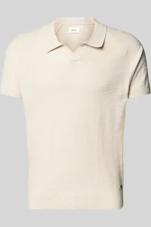 QS by s.Oliver Regular Fit Poloshirt mit Flammgarnstruktur in , Größe L