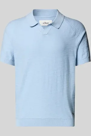 QS by s.Oliver Regular Fit Poloshirt mit Flammgarnstruktur in , Größe L