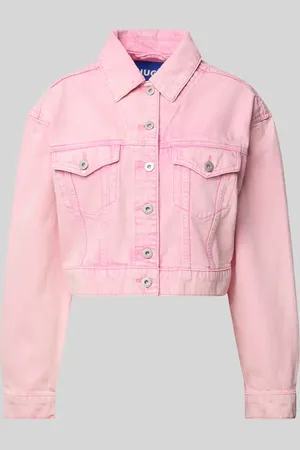 Hugo Blue Cropped Jeansjacke mit Brusttaschen Modell 