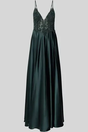 V.M. Abendkleid mit Spitzenbesatz in , Größe 32