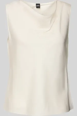 HUGO BOSS Regular Fit Seidenblusentop mit Wasserfall-Ausschnitt in , Größe 32