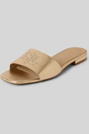 Ralph Lauren Slides aus Leder mit Logo-Detail Modell 