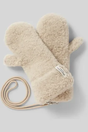 Marc O’ Polo Fäustlinge aus Schurwoll-Mix in Teddy-Optik mit abnehmbarem Trageband in , Größe 1