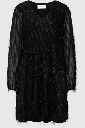 Moves Knielanges Kleid mit Fransen-Details Modell 