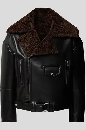 Nanushka Lederjacke mit Reißverschluss in , Größe L
