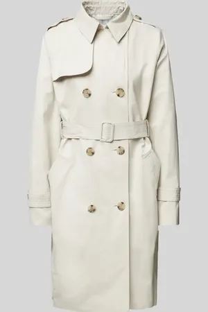 QS by s.Oliver Slim Fit Trenchcoat aus Baumwoll-Mix mit Streifen-Futter in , Größe 36