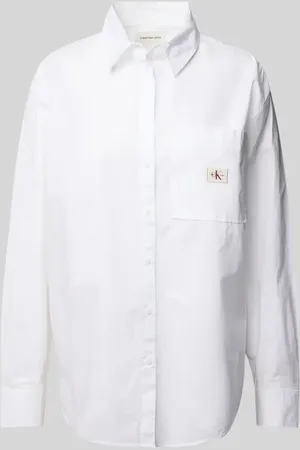 Calvin Klein Relaxed Fit Bluse mit Label-Detail in , Größe M