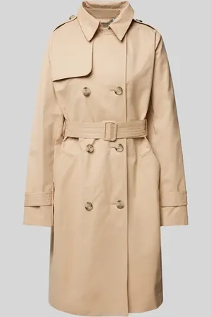 QS by s.Oliver Slim Fit Trenchcoat aus Baumwoll-Mix mit Streifen-Futter in , Größe 32