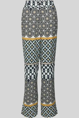 Marc O’ Polo Loose Fit Leinenhose mit Allover-Muster in , Größe 34