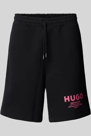 Hugo Blue Baggy Fit Sweatshorts mit Label-Print Modell 