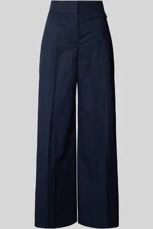 HUGO BOSS Wide Leg Stoffhose mit Bügelfalten Modell 