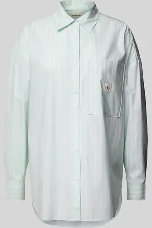 Calvin Klein Oversized Bluse mit Label-Patch in , Größe L