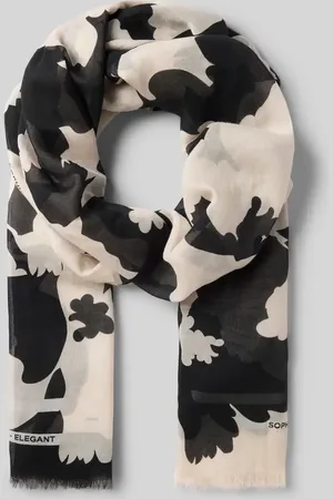 Comma, Schal mit Fransen im Allover-Look in , Größe 1