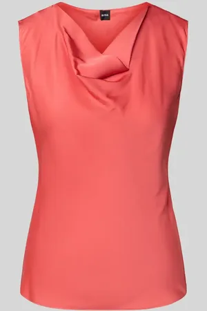 HUGO BOSS Regular Fit Seidenblusentop mit Wasserfall-Ausschnitt in , Größe 32