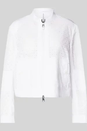 Marc Cain Blouson mit Lochstickerei und Zweiwege-Reißverschluss in , Größe 38
