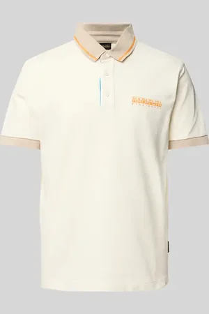 Napapijri Slim Fit Poloshirt mit Label-Print in , Größe L